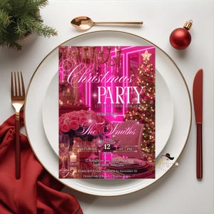 Pink Gold Christmas party invitation is perfect for your festive holiday gathering, whether it’s a Christmas brunch, work holiday party, or family celebration. This editable Christmas invite adds a joyful touch to your event and is easy to customize using your Canva account. Personalize it your way with lifetime access to the PDF link after purchase. Ideal for sharing digitally on social media or printing at home for a classic holiday touch Perfect for cozy, and festive Christmas celebration.
