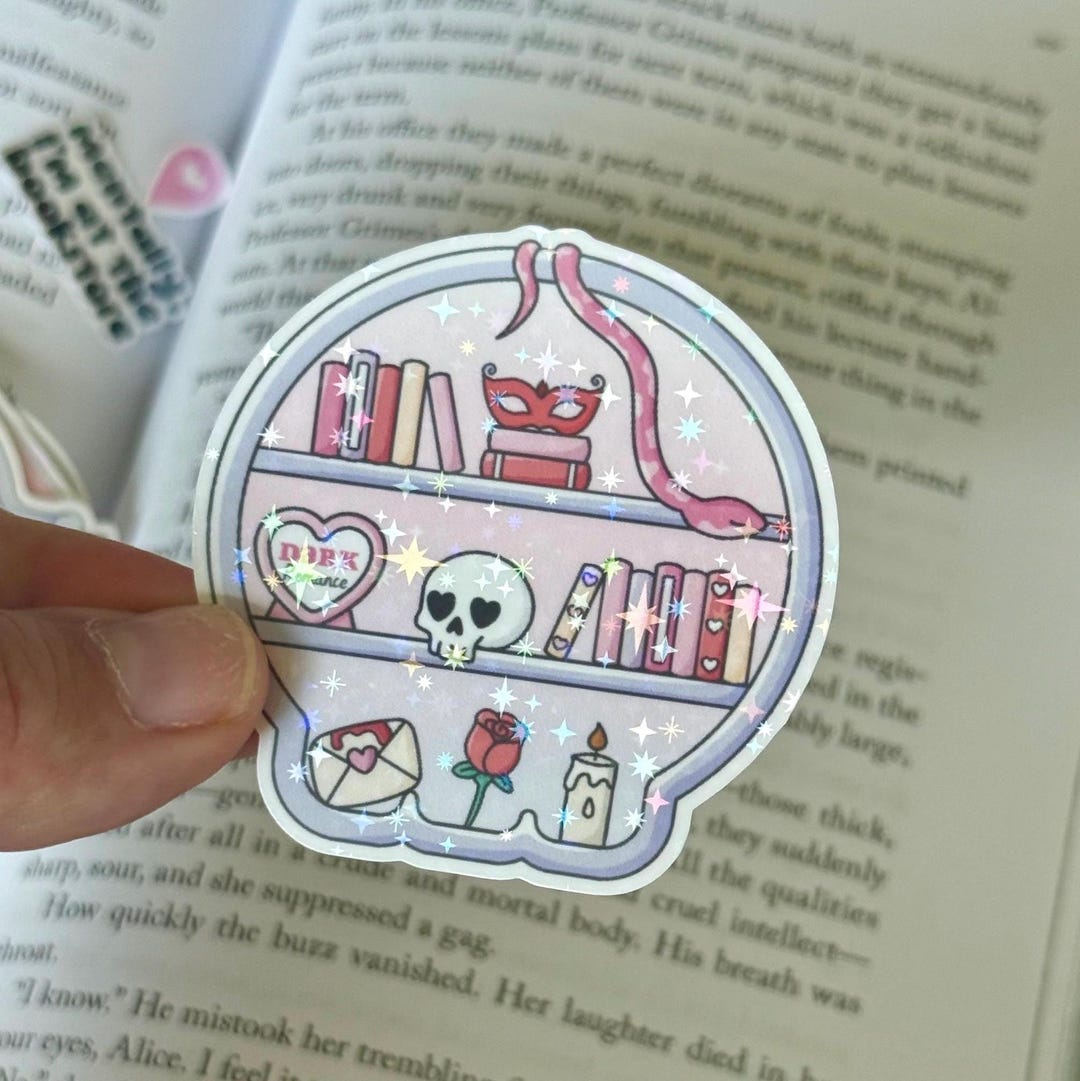 Bookish Dark Romance Book Shelf Sticker | Romance Trope, Spice, Smut ...