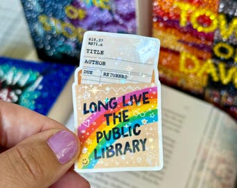 Public Local Library Retro Vintage Library Card Sticker | Bookish, Nerd, Punk, Libby, Reading | Gift iPad, E-reader, Kindle, Laptop