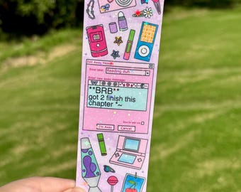 Y2K 90's Bookish Lesezeichen | Holographisch oder glänzend, laminiert | Reader, Throwback, Nostalgie