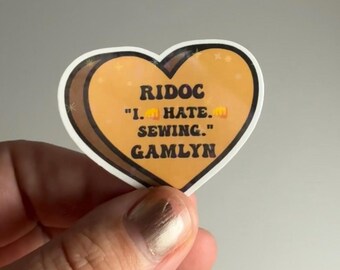 Ridoc “I punch hate punch sewing” Gamlyn nickname Candy Heart Sticker, Fourth Wing, Onyx Storm, Bookish, Booktok, Book Lover