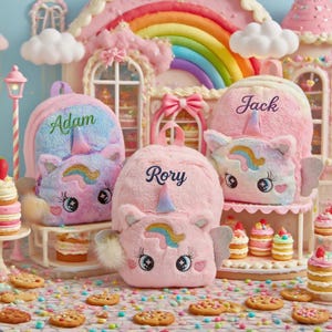 Personalized Unicorn Backpack for Girls,Custom Name Embroidered Preschool Bookbag, Cute Toddler Kids School Bag,Ideal Gift for Little Girls