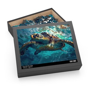 Sea Turtle Art Jigsaw Puzzle. Beautiful Art, Quality Print, Perfect Gift for Puzzle Lovers (120, 252, 500-Pieces)