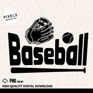 Baseball Typography PNG, Sublimation Design, PNG File, Digital Download, DTF Design, Retro Typewriter Style, Vintage Distressed Look
