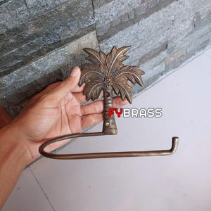 1 pezzo MEDIO Porta fazzoletti da cocco / Porta fazzoletti da toilette in ottone massiccio / Porta asciugamani vintage da bagno / FYBRASS