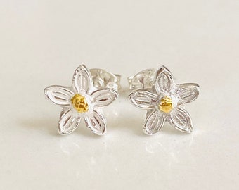 Jasmine Floral Silver & Gold Earstuds