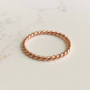 9ct Rose Gold Twisted Stacking Ring