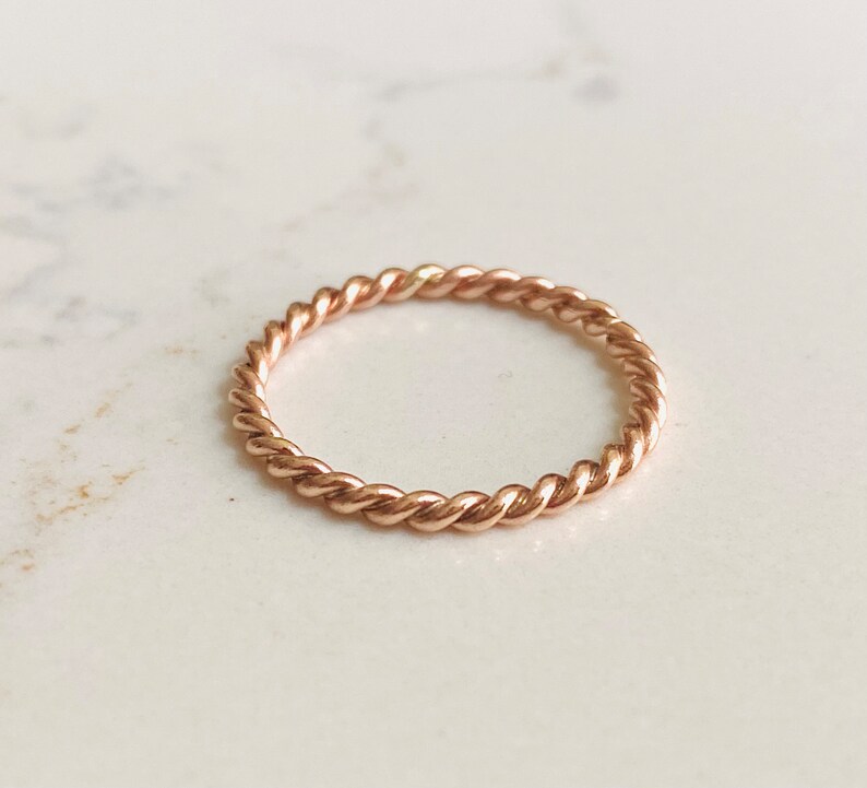 9ct Rose Gold Twisted Stacking Ring