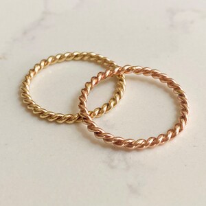 9ct Rose Gold Twisted Stacking Ring