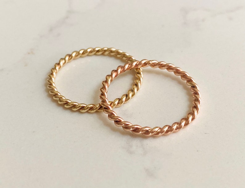 9ct Rose Gold Twisted Stacking Ring