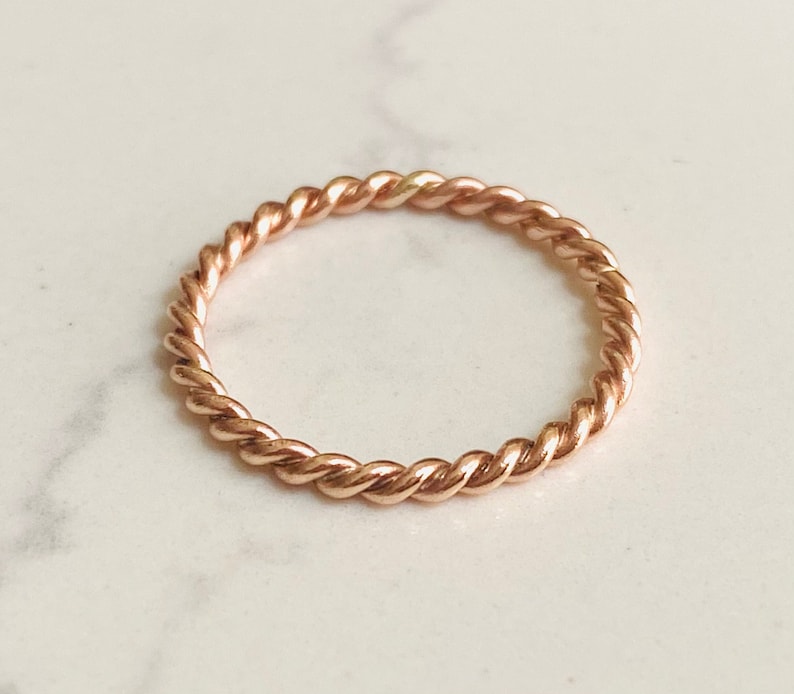 9ct Rose Gold Twisted Stacking Ring