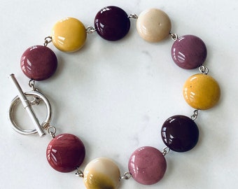 SALE 50% OFF - Mookaite Toggle Clasp Bracelet