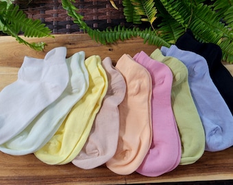 Cotton High-Tab Ankle Sweet Colors Women Socks #330, 1 pair