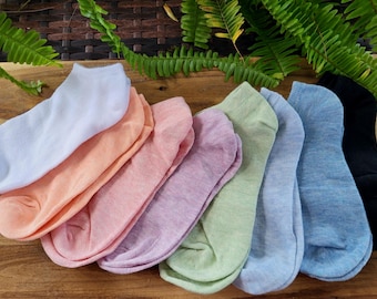 Meias femininas de cano curto em cores vibrantes #340, 1 par