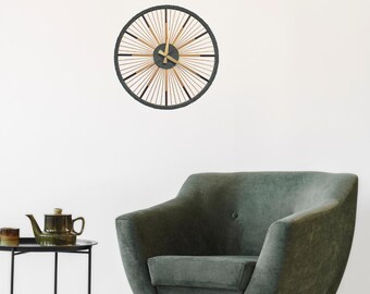 Handmade Bamboo Wall Clock: Modern Rustic Design (16 inch)