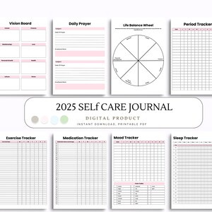 2025 Self Care Journal, Undated Planner Diary, Daily Reflection Notebook, Wellness Tracker, Mental Health Gift, Self-Care Diary, Health plan