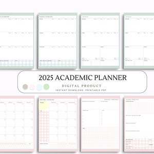 Academic Planner 2025-2026, Student Planner, Monthly Weekly Planner, Agenda Organizer, School Planning Notebook, Productivity Journal
