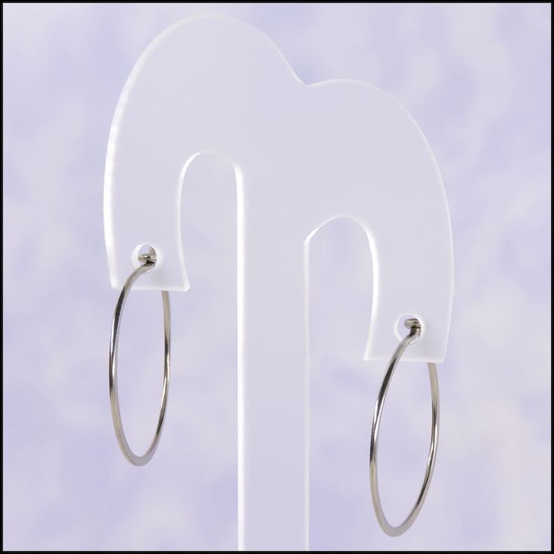 1 inch diameter hoops small 18 gauge niobium earrings