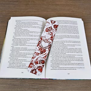 Zakładka walentynkowa 2 serca, prezent zakładka, spersonalizowana zakładka, zakładka drukowana w 3D, prezent ręcznie robiony, wyjątkowe akcesoria, prezent, czytanie