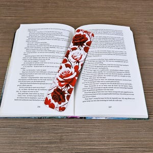 Zakładka walentynkowa 3 róże, prezent zakładka, spersonalizowana zakładka, zakładka drukowana w 3D, prezent ręcznie robiony, wyjątkowe akcesoria, prezent, czytanie