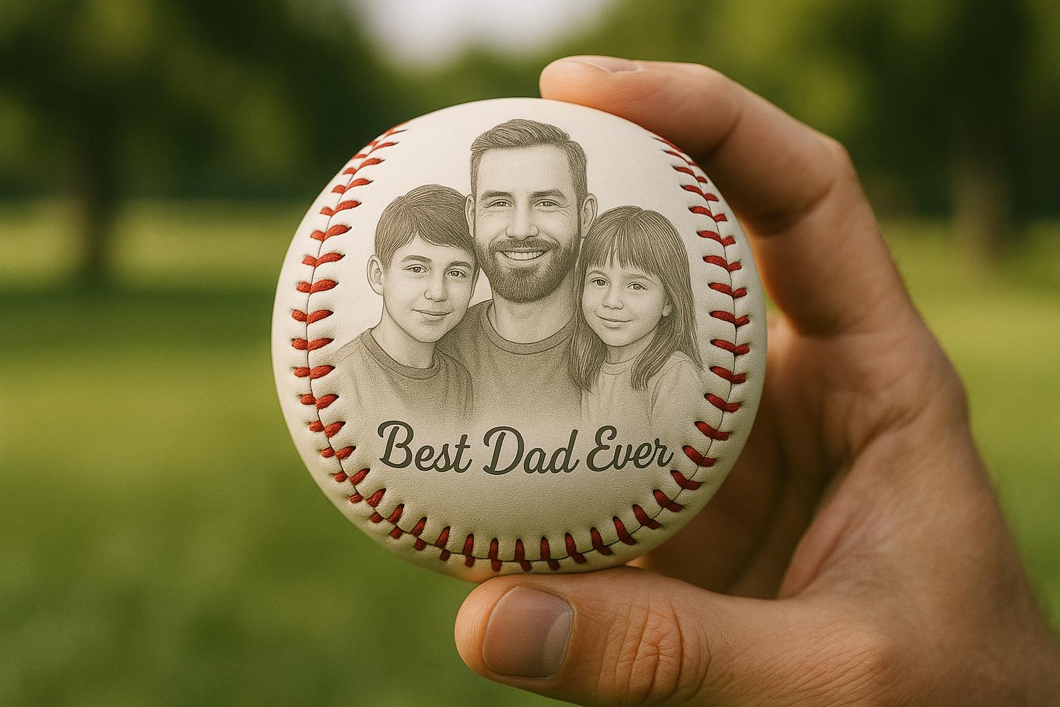 Custom Photo Engraved Baseball, Personalized Picture on Baseball, Engraved Baseball, Fathers Day Gifts for Dad, Best Dad Ever, Gifts for Dad