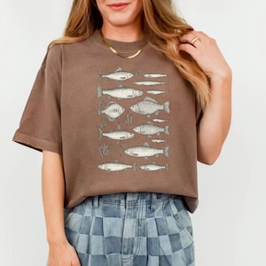 Vintage Fish Tattoo Shirt, 90s Fisherman Graphic Tee, Comfort Colors Shirt, Retro Fishing Shirt, Y2K Bass Shirt for Men, Ocean Lover Gift