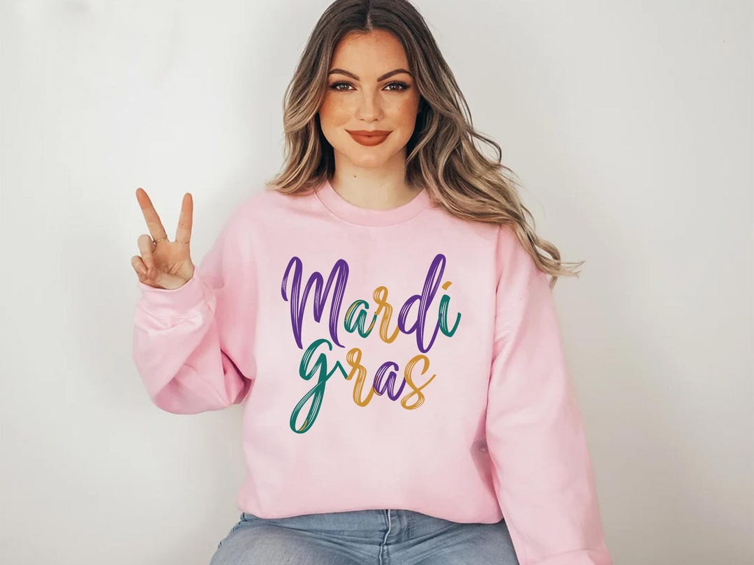 MARDI GRAS Round Neck Drop Shoulder Sweatshirt main image 0
