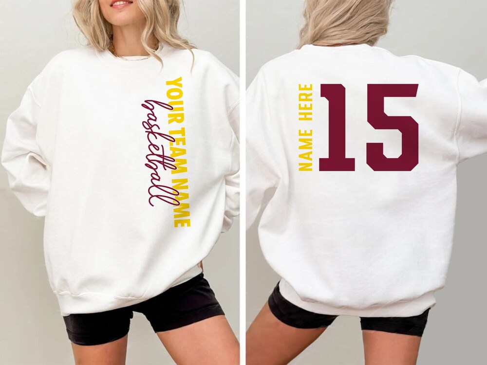 Peckshirt Custom Custom Baseball Sweatshirt, Personalized Baseball Team Name Sweater, Game Day Basketball Hoodie, Baseball Mom Sweatshirt, Baseball Crewneck
