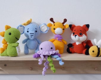 Patrones de crochet amigurumi: 6 adorables animales (PDF)