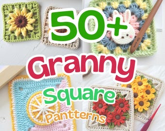 50+ Granny Square Crochet Patterns: Beginner-Friendly Bundle (Digital Download)