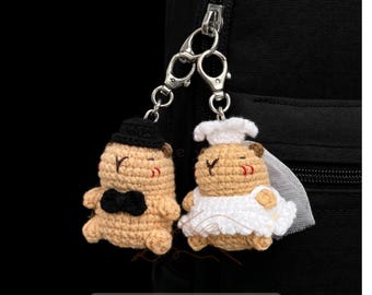 Kapybara-virkmönster PDF – Söt kapybara-nyckelring Amigurumi, present till djurälskare, alla hjärtans dag-present, väskberlock, direktnedladdning