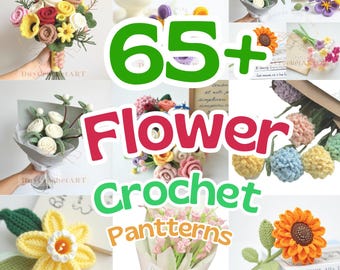 Crochet Flower Pattern Bundle PDF, 65+ Amigurumi Bouquet Designs, Cute Floral Set, Beginner Friendly, DIY Gift, Wedding Decor