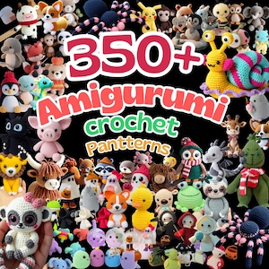 350+ Amigurumi Crochet Patterns PDF Bundle – Cute Animal Plushies, Stuffed Toy Patterns, Instant Download DIY Crochet Guide (PDF Download)