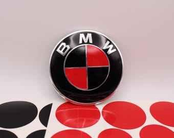 Adhesivo de vinilo con emblema negro y rojo para capó, maletero, volante y ruedas compatible con todos los modelos BMW