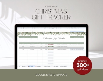 Christmas Gift Tracker Planner, Holiday Budget (Google Sheets Digital Download)