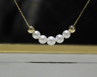 Collana Di Perle Akoya Bianca Rotonda Originale AAA+ 5,5-6 Mm - Foto 3