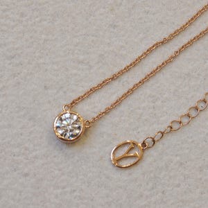 Collar de diamantes con inicial personalizado: diamante de laboratorio de 0,60 ct en oro rosa, amarillo y blanco de 18 quilates, colgante con letra personalizada