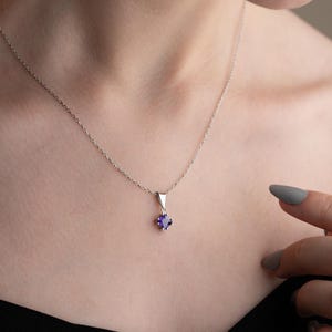 Custom Birthstone Pendant Necklace, Dainty Birthstone Necklace, Everyday Necklace, Personalized Jewelry, Birthstone Jewelry, Gift for Her