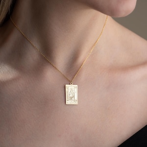 Benutzerdefinierte Tarot Karte Halskette, Himmlische Halskette, spirituelle Halskette, Handgemachter Schmuck, Minimalistischer Schmuck, Weihnachtsgeschenk