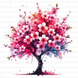 Rainbow Tree Clipart, Colorful Tree Images, High Quality JPGs, Watercolor Clipart, Junk Journal, Digital Download, Paper Craft, Printable