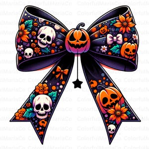 Halloween Bow PNG, Coquette Bow Png, Coquette Halloween Png, Spooky vibes Png, Trendy Halloween Spooky Season, Retro Halloween Shirt Png