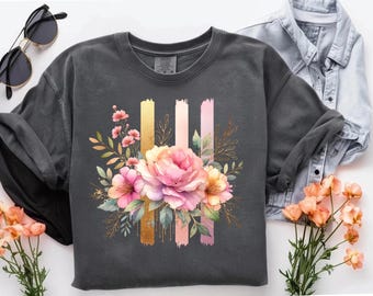 Pink Rose PNG: Botanical T-Shirt Design (Digital Download)