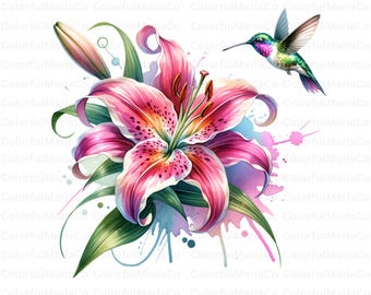 Clipart de colibrí pastel: Arte de aves PNG para guardería (Descarga digital)