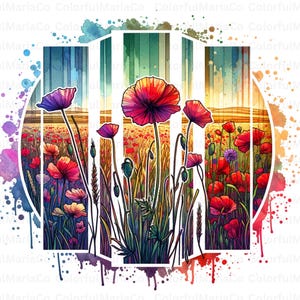 Boho Wildflowers PNG: Feather Bow Design (Digital Download)