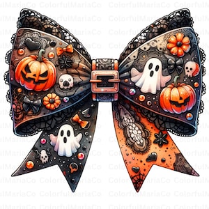 Halloween Bow PNG, Coquette Bow Png, Coquette Halloween Png, Spooky vibes Png, Trendy Halloween Spooky Season, Retro Halloween Shirt Png