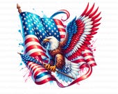 USA Patriotic Eagle Flag PNG Transparent Clipart Abstact Design,Printable Sublimation,Digital Instant Download,United States Eagle PNG Art