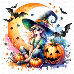 Witch Png, Halloween Sublimation Digital Download, Witchy png, Halloween Girls png, Aesthetic Halloween Shirt  PNG