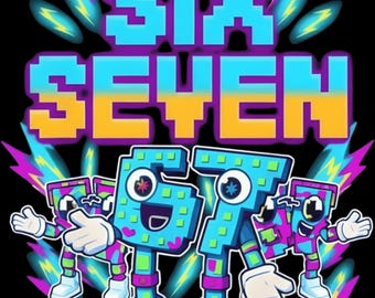 Six Seven Italian Brainrot Kids Gaming Meme Png, Baseball Number, Six Seven  Drip 67 Meme Gen Alpha Slang Png Transparent background