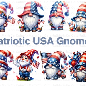 Lot de cliparts nain patriotique. American Pride 4 juillet PNG, Journée des anciens combattants, Memorial Day png, Utilisation commerciale gratuite