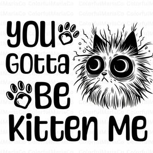 Liebe, ich bin süß PNG, Katzenliebhaber PNG, Katzen PNG, Tier Silhouette, Handbeschriftete Zitate PNG, Mädchen Shirt PNG, Geschenkideen, Cut File Cricut